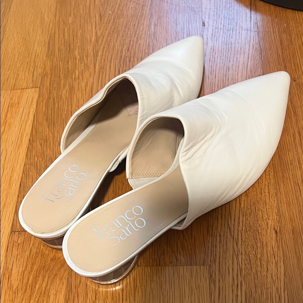 Franco Sarto Women's White Mules